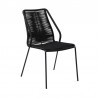 Armen Living Clip Indoor Outdoor Stackable Steel Dining Chair With Black Rope - Set of 2 08
