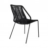 Armen Living Clip Indoor Outdoor Stackable Steel Dining Chair With Black Rope - Set of 2 010