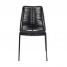 Armen Living Clip Indoor Outdoor Stackable Steel Dining Chair With Black Rope - Set of 2 09