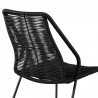 Armen Living Clip Indoor Outdoor Stackable Steel Dining Chair With Black Rope - Set of 2 013