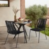 Armen Living Clip Indoor Outdoor Stackable Steel Dining Chair With Black Rope - Set of 2 01