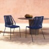 Armen Living Clip Indoor Outdoor Stackable Steel Dining Chair With Black Rope - Set of 2