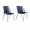 Armen Living Clip Indoor Outdoor Stackable Steel Dining Chair With Black Rope - Set of 2 07