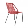 Armen Living Clip Indoor Outdoor Stackable Steel Dining Chair With Black Rope - Set of 2 018