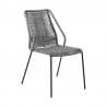 Armen Living Clip Indoor Outdoor Stackable Steel Dining Chair With Black Rope - Set of 2 024