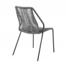 Armen Living Clip Indoor Outdoor Stackable Steel Dining Chair With Black Rope - Set of 2 025