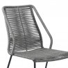 Armen Living Clip Indoor Outdoor Stackable Steel Dining Chair With Black Rope - Set of 2 026