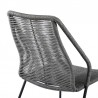 Armen Living Clip Indoor Outdoor Stackable Steel Dining Chair With Black Rope - Set of 2 028