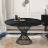 Cirque 54" Round Black Wood and Metal Pedestal Dining Table 01