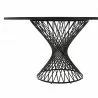 Cirque 54" Round Mid-Century Modern Pedestal Black Wood Dining Table - Side - Cirque 54" Round Mid-Century Modern Pedestal Black Wood Dining Table - Side