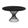 Cirque 54" Round Black Wood and Metal Pedestal Dining Table 03