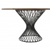 Cirque 54" Round Mid-Century Modern Pedestal Walnut Wood Dining Table - Side