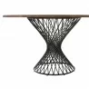 Cirque 54" Round Mid-Century Modern Pedestal Walnut Wood Dining Table - Side - Cirque 54" Round Mid-Century Modern Pedestal Walnut Wood Dining Table - Side