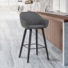Armen Living Crimson Faux Leather And Wood Bar And Counter Height Stool In Gray