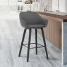 Armen Living Crimson Faux Leather And Wood Bar And Counter Height Stool In Gray - Armen Living Crimson Faux Leather And Wood Bar And Counter Height Stool In Gray