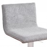 Armen Living Crystal Barstool In Brushed Stainless Steel finish With Gray Fabric And Walnut Back 004