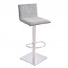 Armen Living Crystal Barstool In Brushed Stainless Steel finish With Gray Fabric And Walnut Back 002