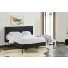 Armen Living Cross Solid Oak And Metal King or Queen Platform Bed Frame In Dark Gray