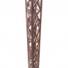 Armen Living Crystal Bar Table with Walnut Veneer column and Brushed Stainless Steel finish with Clear Tempered Glass Top- Mid View