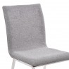 Armen Living Crystal Dining Chair in Brushed Stainless Steel finish with Grey Fabric and Walnut Back - Set of 2 - Back Seat Close-Up