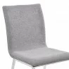 Armen Living Crystal Dining Chair in Brushed Stainless Steel finish with Grey Fabric and Walnut Back - Set of 2 - Back Seat Close-Up - Armen Living Crystal Dining Chair in Brushed Stainless Steel finish with Grey Fabric and Walnut Back - Set of 2 - Back Seat Close-Up