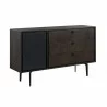 Armen Living Cross Solid Oak and Metal 3 Drawer Dresser- Front Angle  - Armen Living Cross Solid Oak and Metal 3 Drawer Dresser- Front Angle 