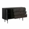 Armen Living Cross Solid Oak and Metal 3 Drawer Dresser- Open View - Armen Living Cross Solid Oak and Metal 3 Drawer Dresser- Open View