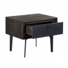 Armen Living Cross Solid Oak And Metal Nightstand In Dark Gray 05