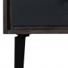 Armen Living Cross Solid Oak And Metal Nightstand In Dark Gray 02