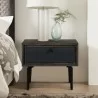 Armen Living Cross Solid Oak And Metal Nightstand In Dark Gray - Armen Living Cross Solid Oak And Metal Nightstand In Dark Gray