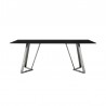 Armen Living Cressida Glass And Stainless Steel Rectangular Dining Room Table In Black  01