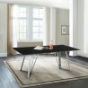 Armen Living Cressida Glass And Stainless Steel Rectangular Dining Room Table In Black 