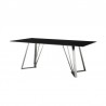 Armen Living Cressida Glass And Stainless Steel Rectangular Dining Room Table In Black  03
