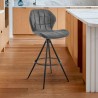Armen Living Catalina Counter Height Bar Stool In Charcoal Fabric And Black Finish