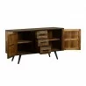 Cusco Acacia Rustic Buffet Cabinet - Cabinet Opened - Cusco Acacia Rustic Buffet Cabinet - Cabinet Opened