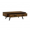 Cusco Rustic Acacia Coffee Table with Drawer - Drawers Opened