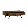 Cusco Rustic Acacia Coffee Table with Drawer - Drawers Opened