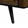 Cusco Rustic Acacia Coffee Table with Drawer - Leg Close-Up