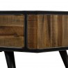 Cusco Rustic Acacia Coffee Table with Drawer - Corner Edge Close-Up