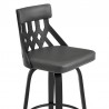 Crux 26" Swivel Counter Stool in Gray Faux Leather and Black Wood 006