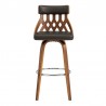 Crux 26" Swivel Counter Stool in Brown Faux Leather and Walnut Wood 02