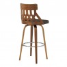  Crux 26" Swivel Counter Stool in Brown Faux Leather and Walnut Wood 03
