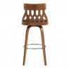  Crux 26" Swivel Counter Stool in Brown Faux Leather and Walnut Wood 04