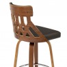  Crux 26" Swivel Counter Stool in Brown Faux Leather and Walnut Wood 07
