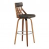  Crux 26" Swivel Counter Stool in Brown Faux Leather and Walnut Wood 01