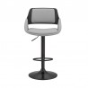 Armen Living Colby Adjustable Gray Faux Leather and Black Finish Bar Stool 003