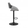 Armen Living Colby Adjustable Gray Faux Leather and Black Finish Bar Stool 005
