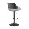 Armen Living Colby Adjustable Gray Faux Leather and Black Finish Bar Stool 002