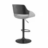 Armen Living Colby Adjustable Gray Faux Leather and Black Finish Bar Stool 002 - Armen Living Colby Adjustable Gray Faux Leather and Black Finish Bar Stool 002