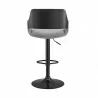 Armen Living Colby Adjustable Gray Faux Leather and Black Finish Bar Stool 004 - Armen Living Colby Adjustable Gray Faux Leather and Black Finish Bar Stool 004